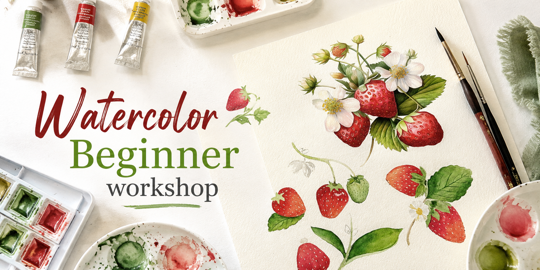 Watercolour Strawberries Workshop at TERRA Milton