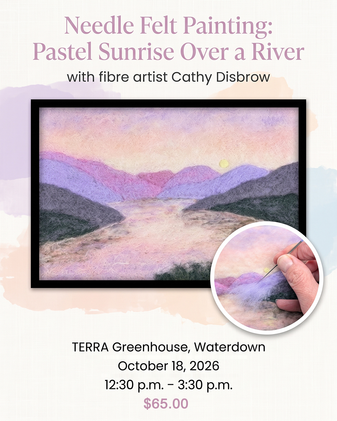 Needle Felt a Sunrise Painting Workshop at TERRA Waterdown